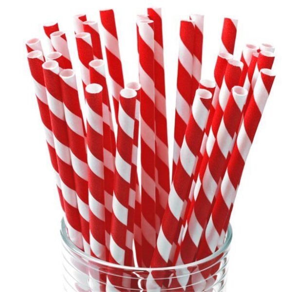 Paper Jumbo R/W Stripe Straw 9